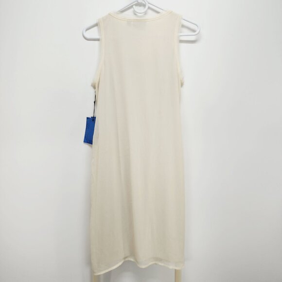 Simply Vera Vera Wang chiffon mid Dress Womens Sleeveless Pleated beige Size S - Picture 7 of 11